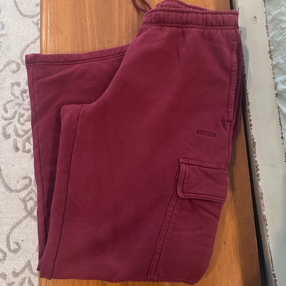 Aritzia Pants - Aritzia Sweatfleece Joggers in Wine Red
